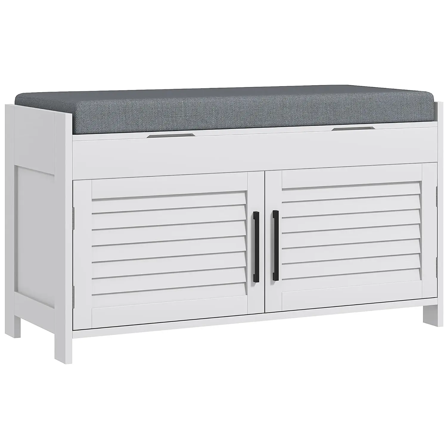 Shoe Storage Bench Adjustable Shelves Shutter Door 35.4