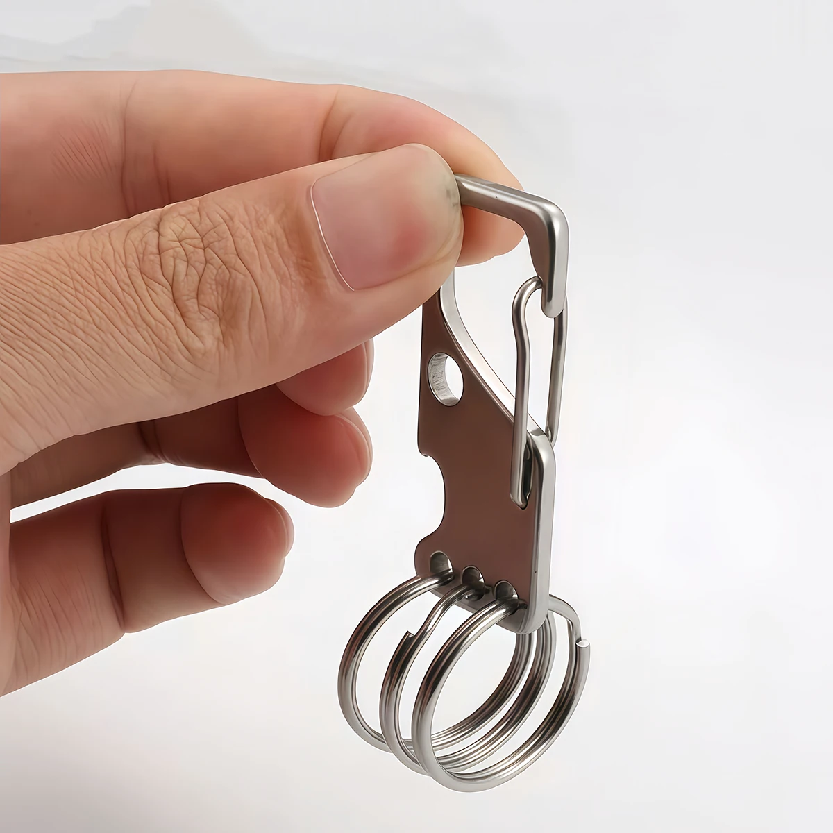 2 Stück 304 Edelstahl Schlüsselanhänger Flaschenöffner Karabiner Metall Autoschlüsselanhänger Bieröffner Anhänger Taillen-Hängeanhänger – Detail 6