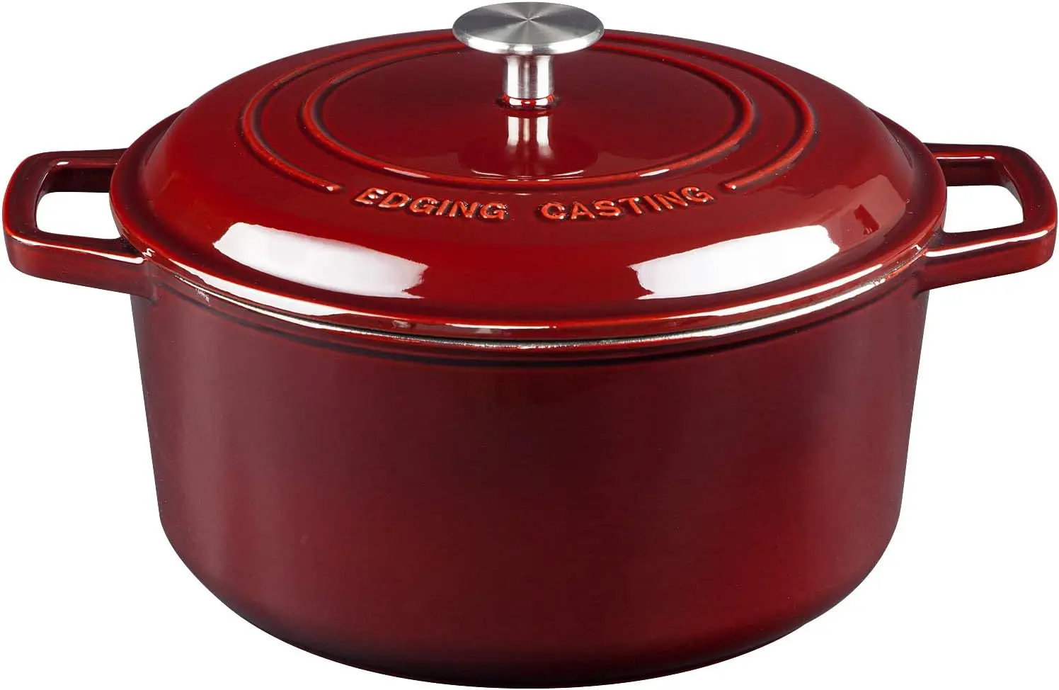 

Enameled Cast Iron Dutch Oven with Lid, 6 Quart for Baking Bread and Cooking, Wine Red