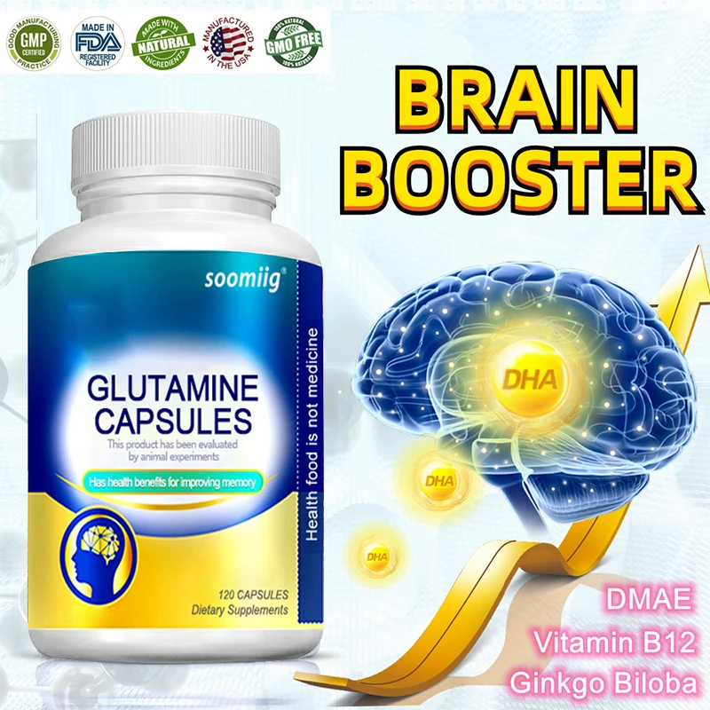 Soomiig Glutamine Supplement - Promotes Brain Health, Improves Focus, Memory and Intelligence, IQ, Nerve Energy