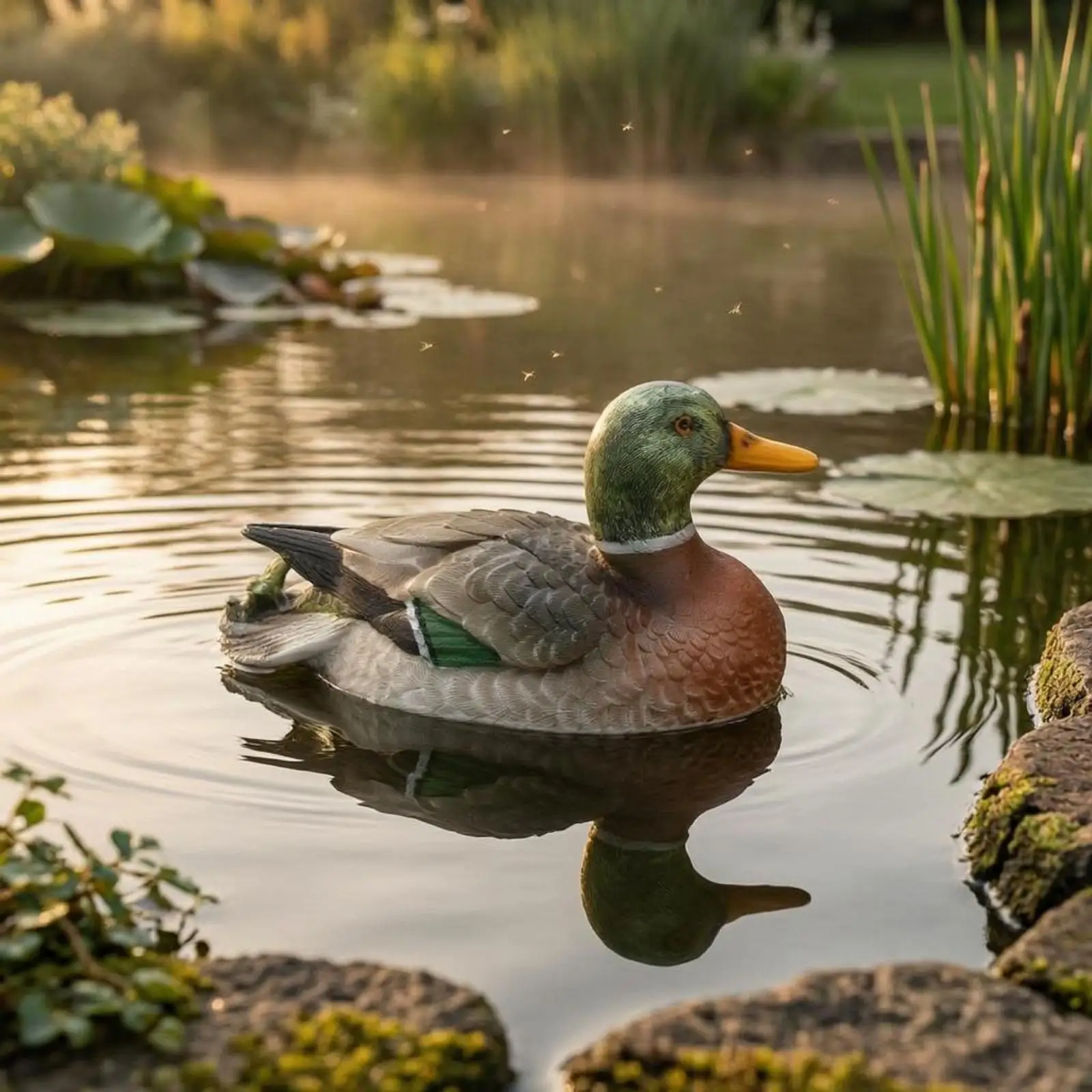 Floating Duck Ornament Molded Feature Floating Duck Sculpture Aquarium