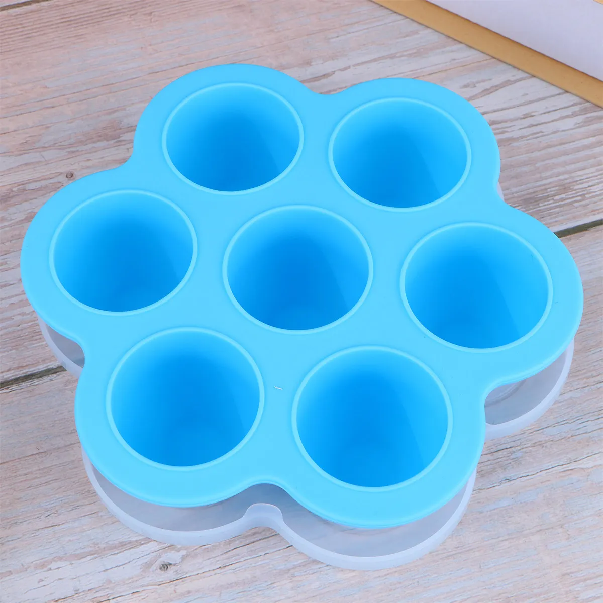 

Reusable Baby Food Storage Tray with 7 Compartments Clip-on Lid Blue 200G Food Storage Containers Freezer Tray Microwave Oven