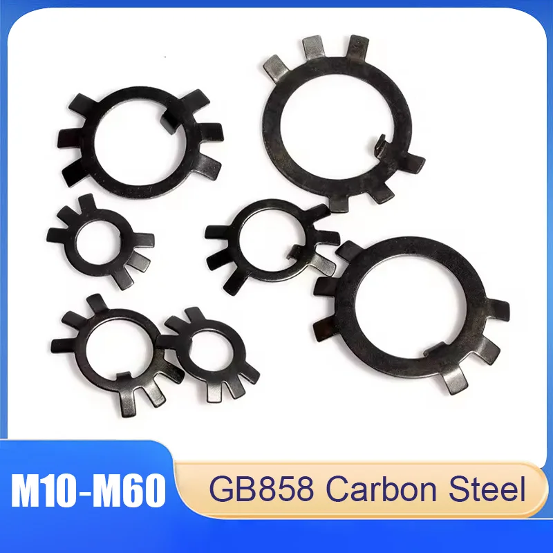 

GB858 Black Carbon Steel M10 M12 M14 M16-M60 Wedge Locking Washer Washer Lsolation Pads Stop Washer For Groove Round Nuts