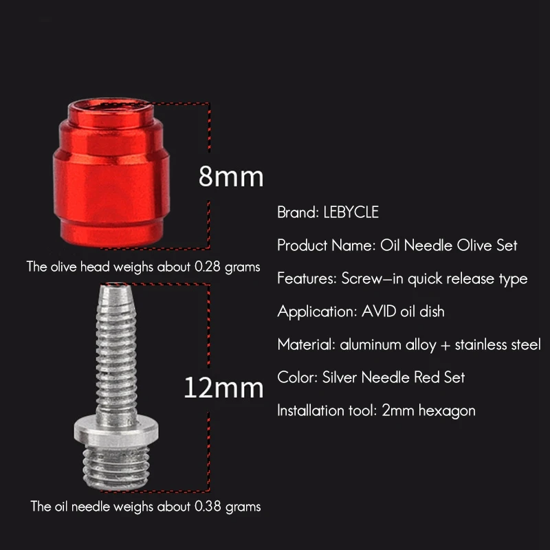 AAA04R Bike Brake Olive Connecting Insert Kit for AVID SRAM Brake Replacement Part Bicycle Hydraulic Disc Brake Hose