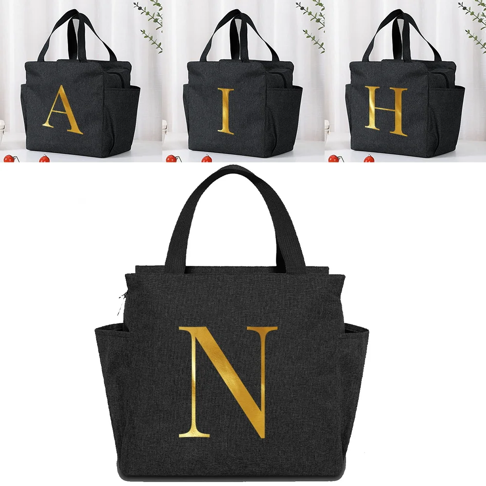 Fashion Large Capacity Letter Series Insulation Picnic Bags Lunch Box Outdoor Picnic Cold Storage Lunch Bags for School Breaks