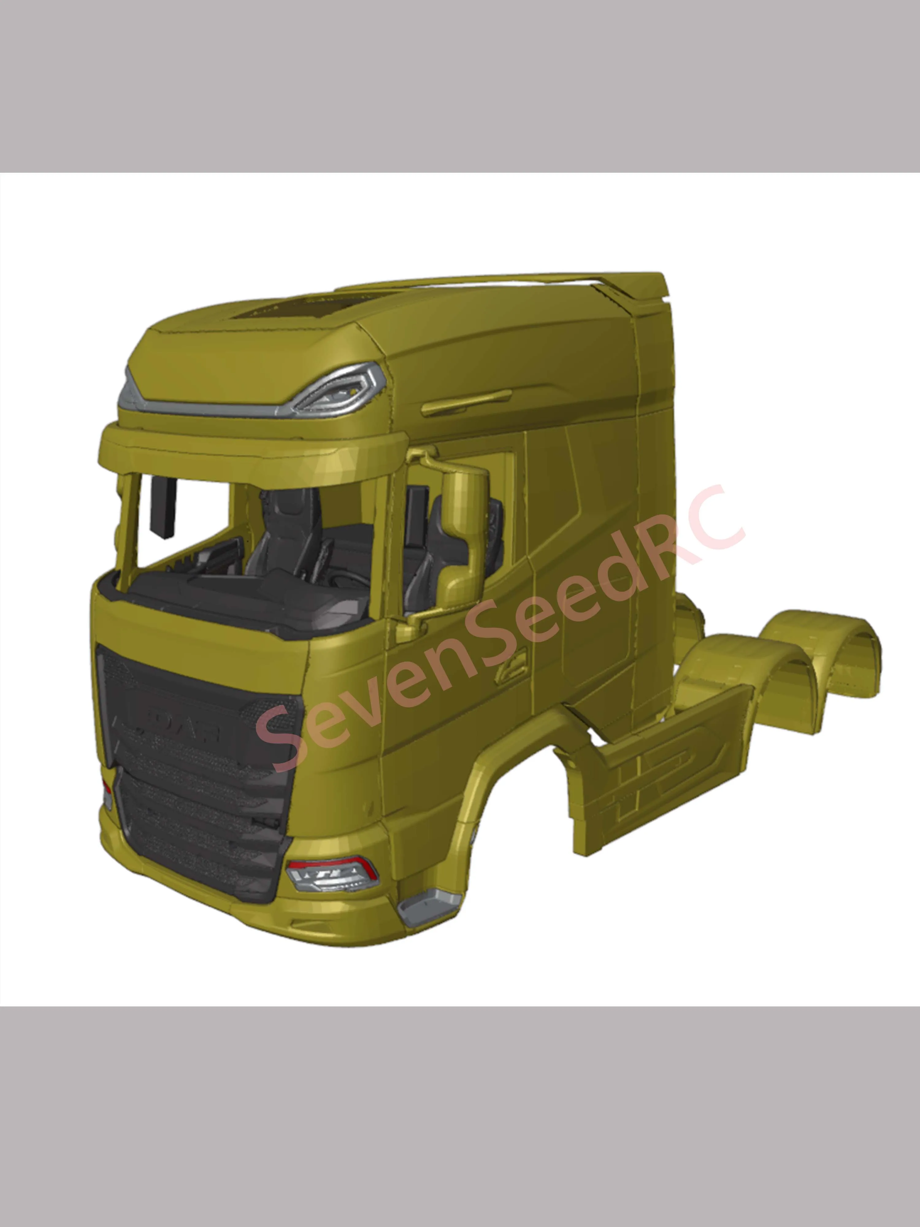 3D Printed Truck Cab DAF XG 1/14 For Fmx Static Dot Model JDM Tamiya Lesu Lxy Scaleclub SCX10 TRX6 Crossrc NT JT4