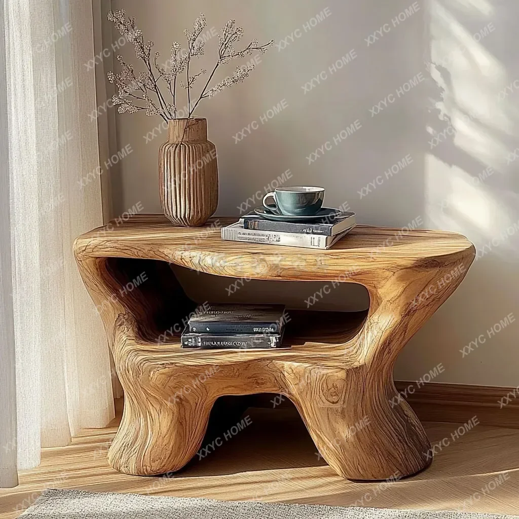 Wabi Sandy retro solid wood sofa side few living room balcony coffee table  FT