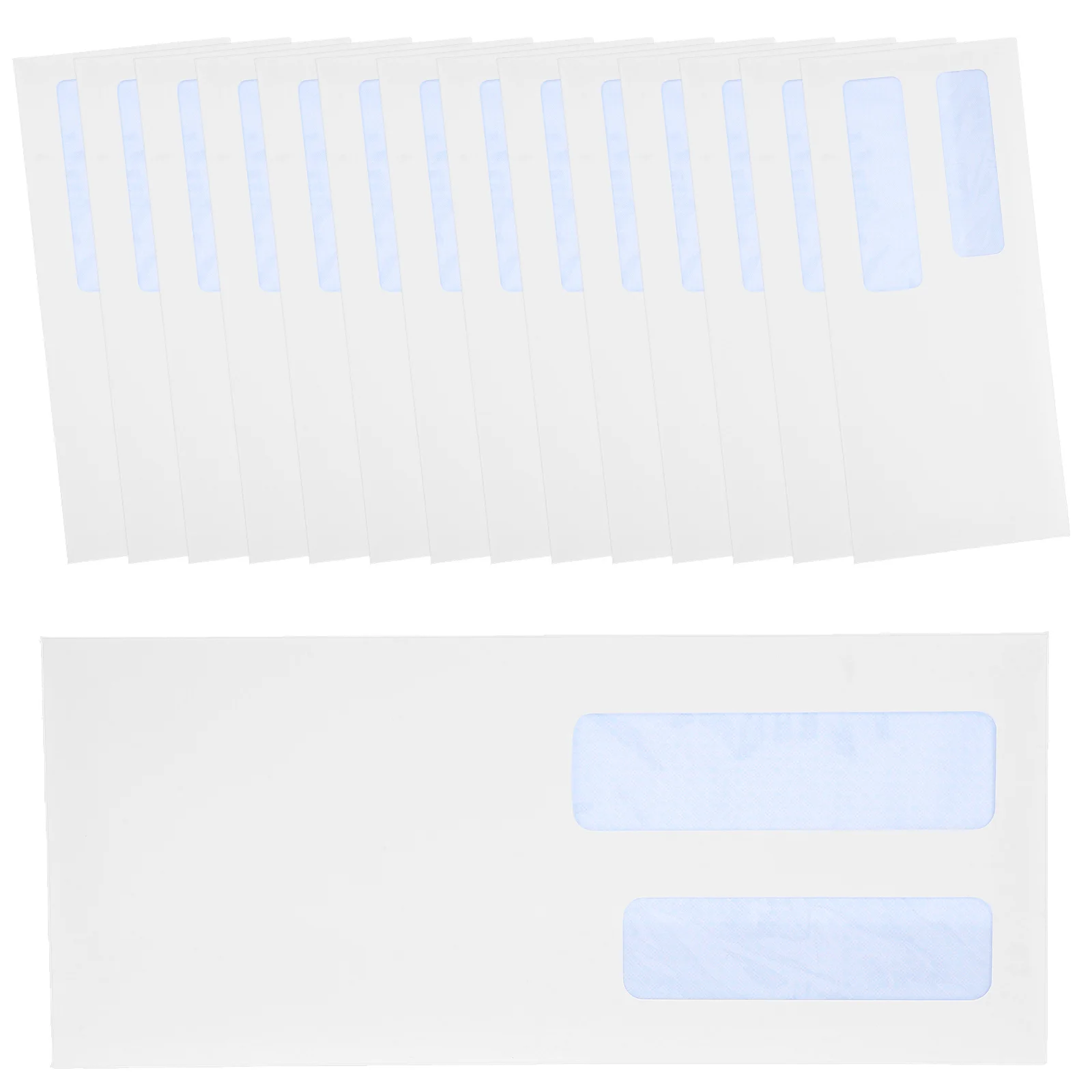 

100Pcs Business Envelopes Double Window Flip Seal Mailing White Check Document Envelopes Document Mailers