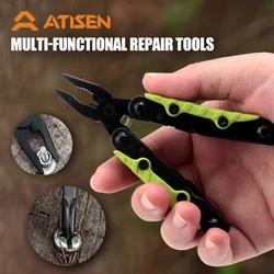 Multitool with Safety Locking,Professional Stainless Steel Multi Tool Pliers Pocket Tool,Replaceable Wire Cutters and Spring Act