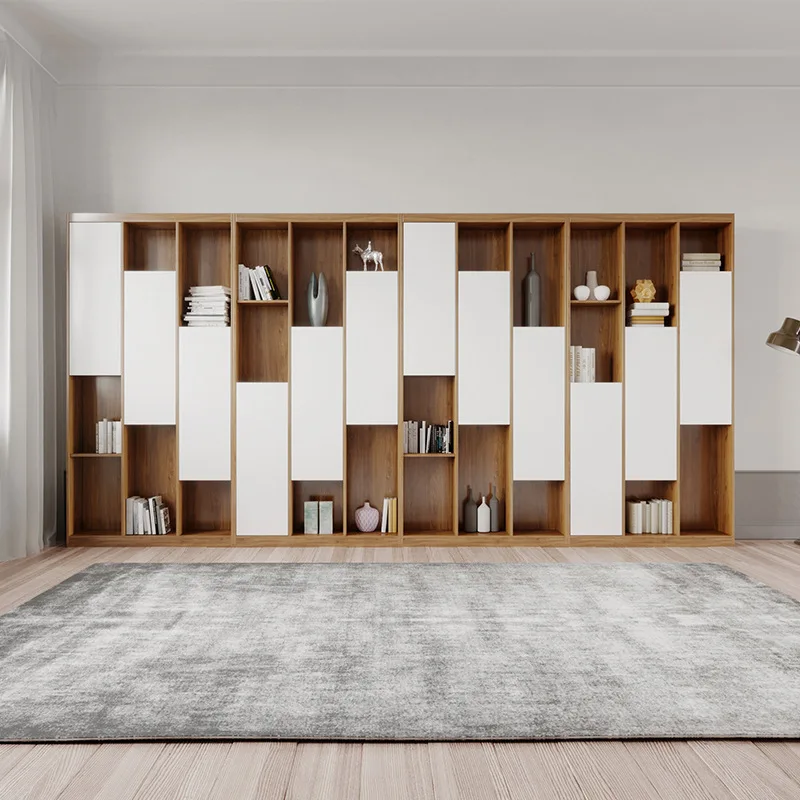 

Study with door as a whole large capacity background wall free combination floor bookshelf