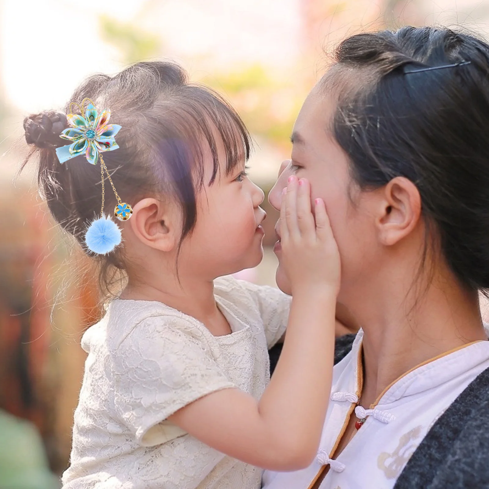 

2Pcs Kids Flower Hair Clips Dangle Charm Hairpins Vintage Style for Girls Baby Girls Decorative Hair Accessories