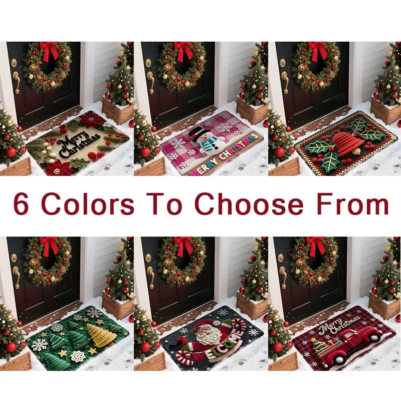 عيد الميلاد سجادة باب الأحمر سانتا كلوز في الهواء الطلق والداخلية الزنجبيل رجل السجاد السنة الجديدة 2026 عيد ميلاد سعيد ديكور المنزل القدم حصيرة #6