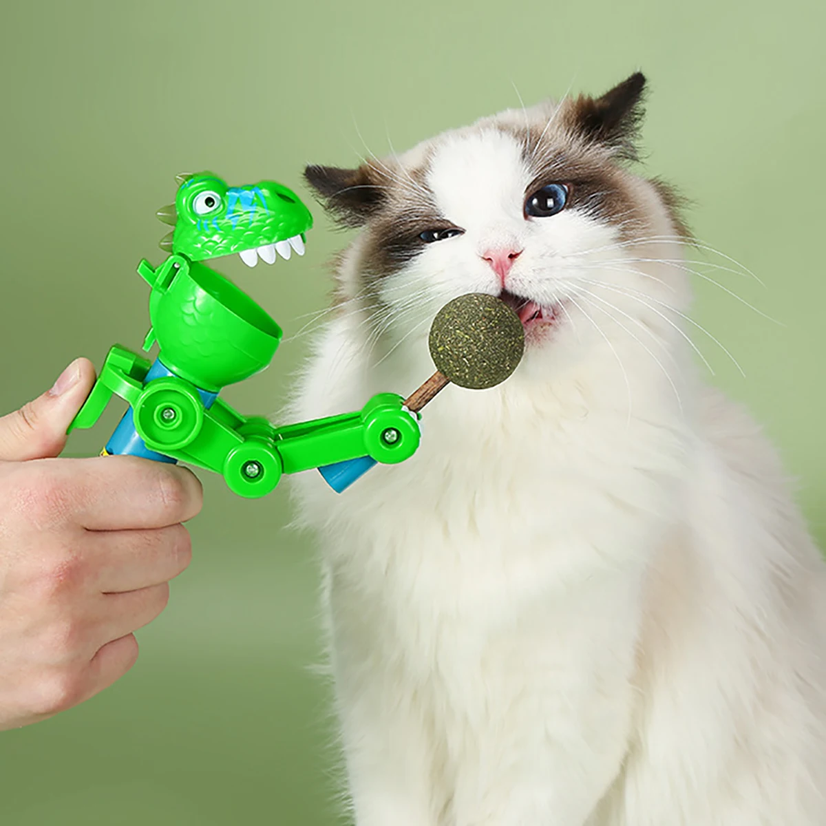 Cat Catnip Lollipop Toys Interactive Big Mouth Dinosaur Catnip Ball Teething Stick Boomerang Snacks Tease Cat Pet Accesorios