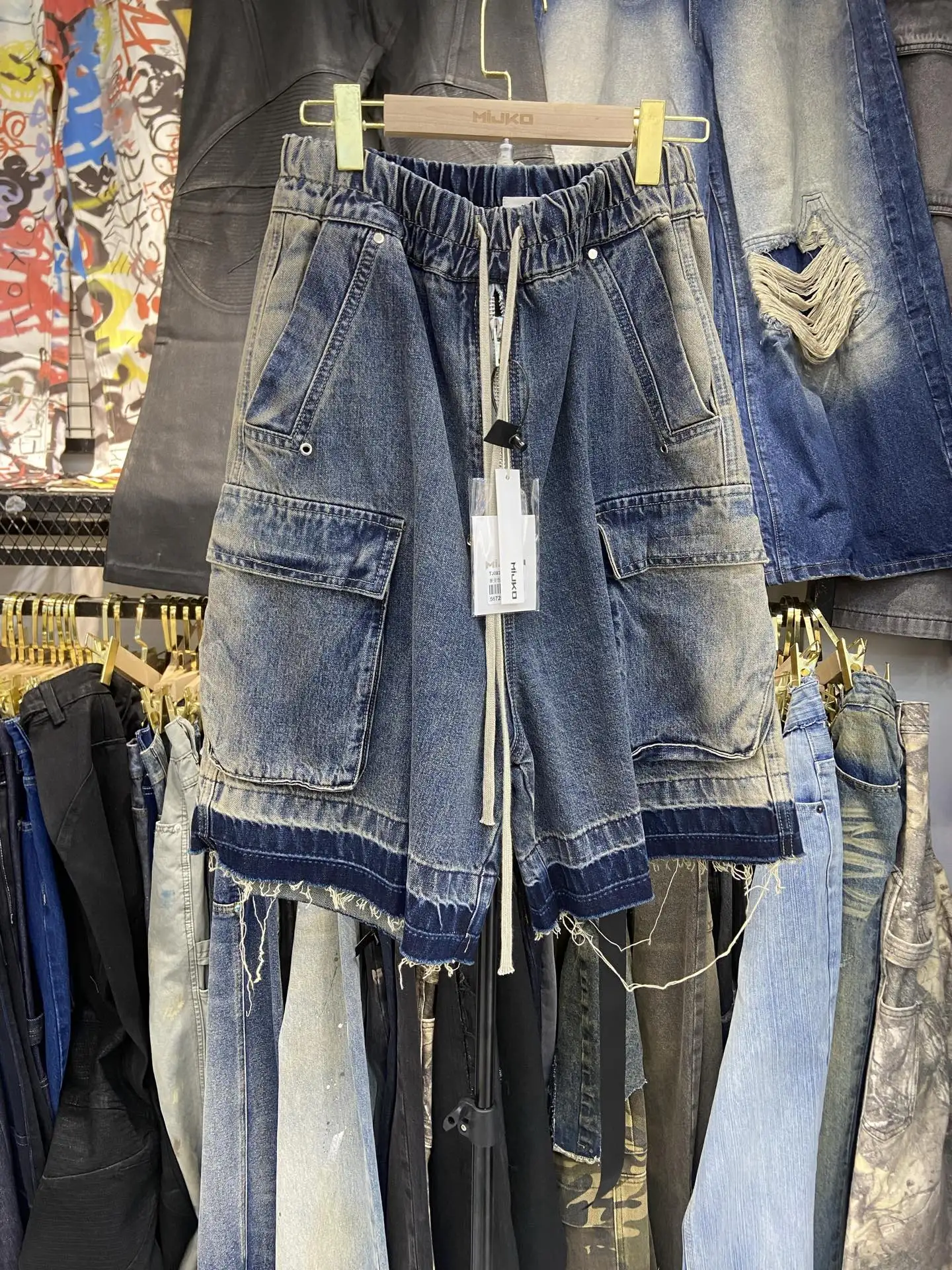 

Ретро-джинсы в американском стиле, с эффектом потертости и рваными краями, прямые, со средней посадкой, свободного кроя, летние, повседневные, для подростков, модные, Mijko