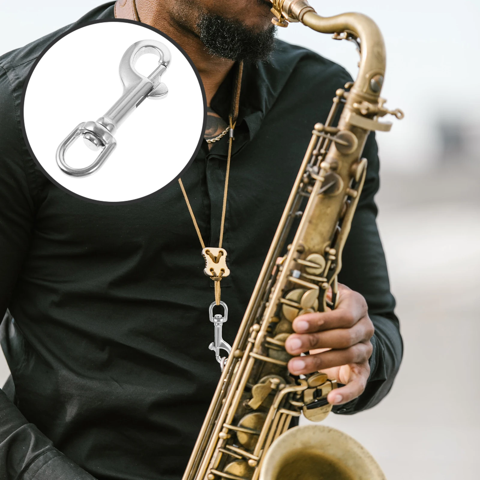 

Durable Lightweight Swivel Snap Hook For Tenor Saxophone Neck Strap Accessories Parts