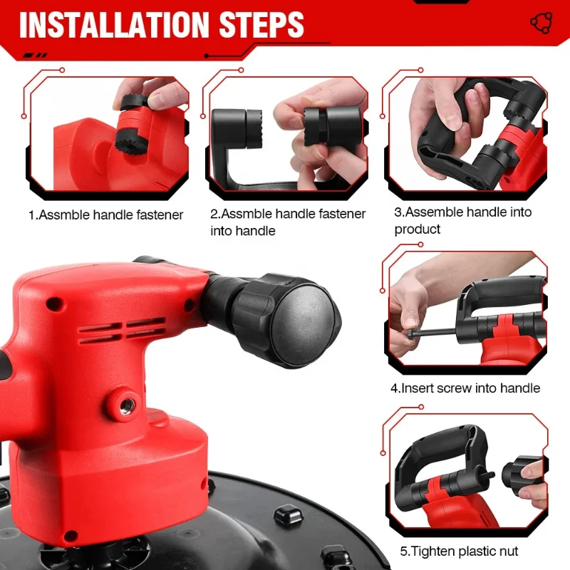 

Бесщеточный электрический шлифовальный станок для гипсокартона 1200 Вт, столб 380 мм, полировщик стен для Makita, аккумулятор 18 В - шлифовальный инструмент для стен