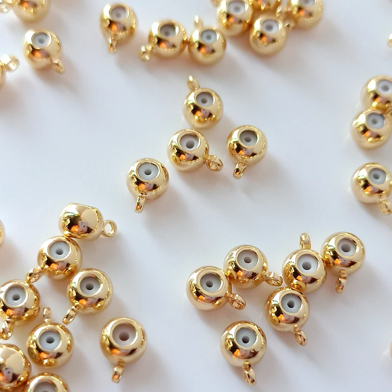 10 pieces  silicone adjusting beads with ring positioning chain closed ring DIY hand jewelry copper wrapped 14K gold accessories