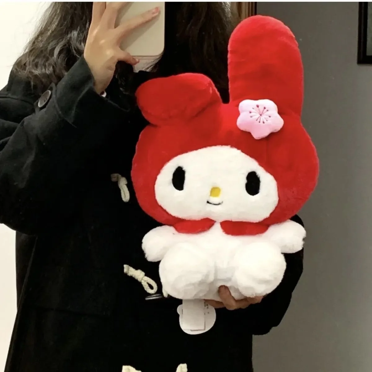 

Sanrio My Melody Plush Toy Lovely Red Girl Home Decor Soft Fluffy Japanese Style Stuffed Sitting Doll Birthday Gift For Girl Kid