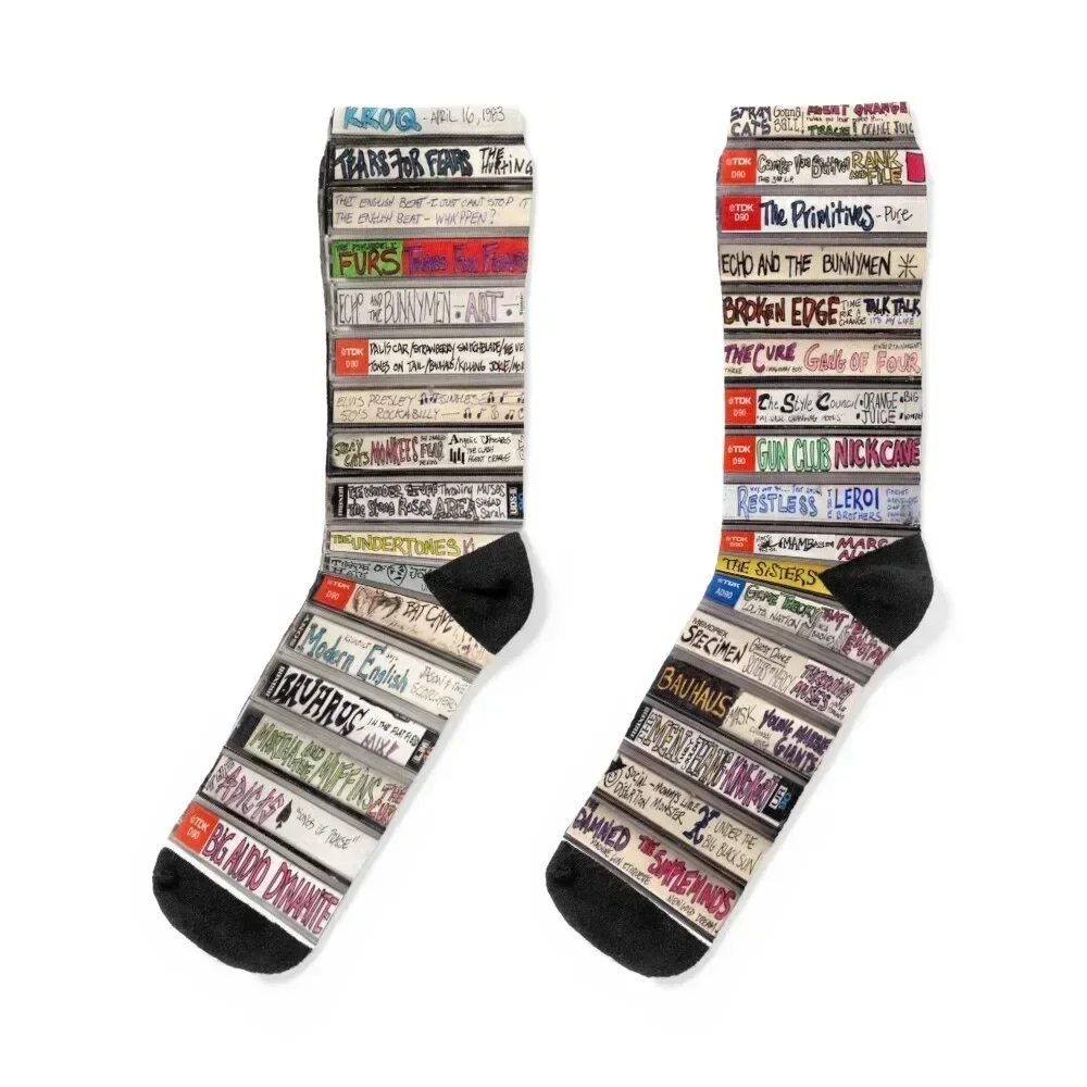 

Cassette Tape Spines Socks christmas stocking halloween Woman Socks Men's