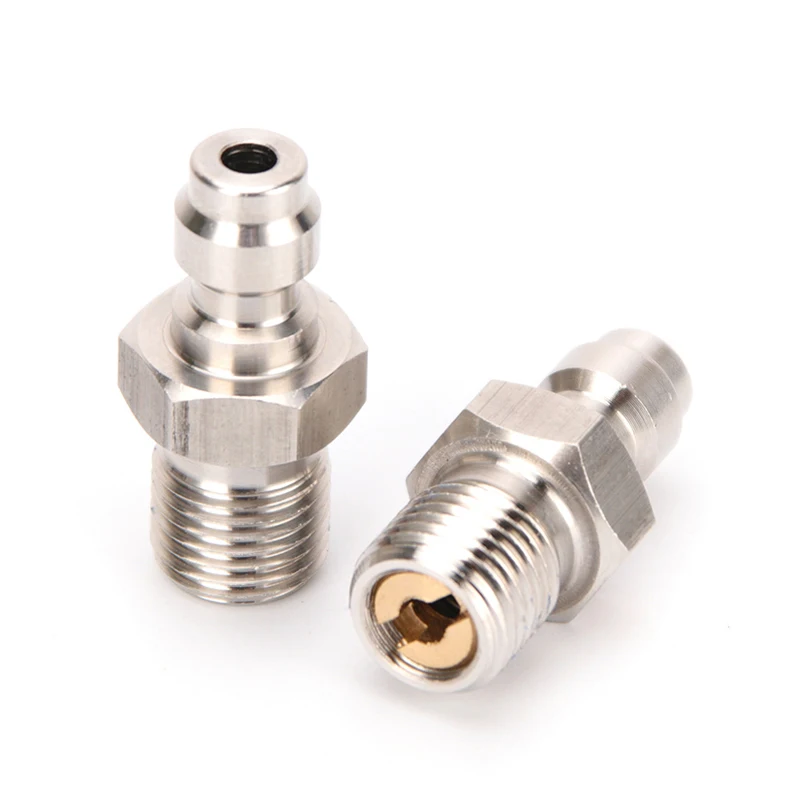 Adaptateur de prise mâle à coupleur rapide de 8MM, raccords 1/8NPT 1/8BSPP M10x1, filetage de remplissage d'air en acier inoxydable, 3 pièce/ensemble