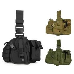 Tactical Molle Drop Leg Gun Holster Universal Adjustable Hunting Pistols Holster Bag Pouch Nylon Platform Panel