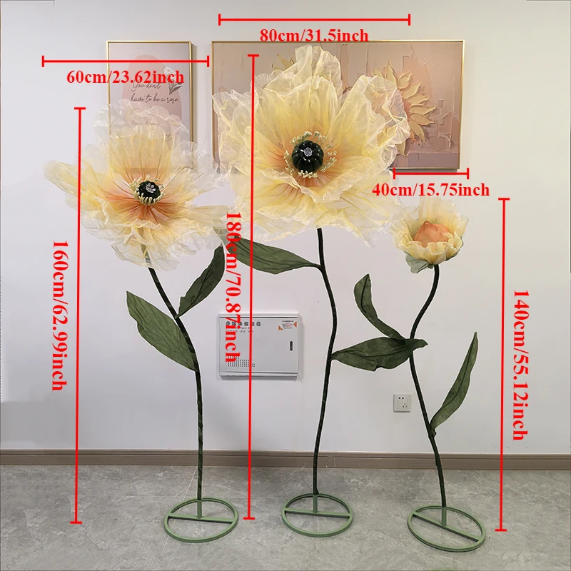 Large Artificial Flowers Giant Road Lead Flower Wedding Decor Props Window Display Home Decor Garden Party Wedding Decoration