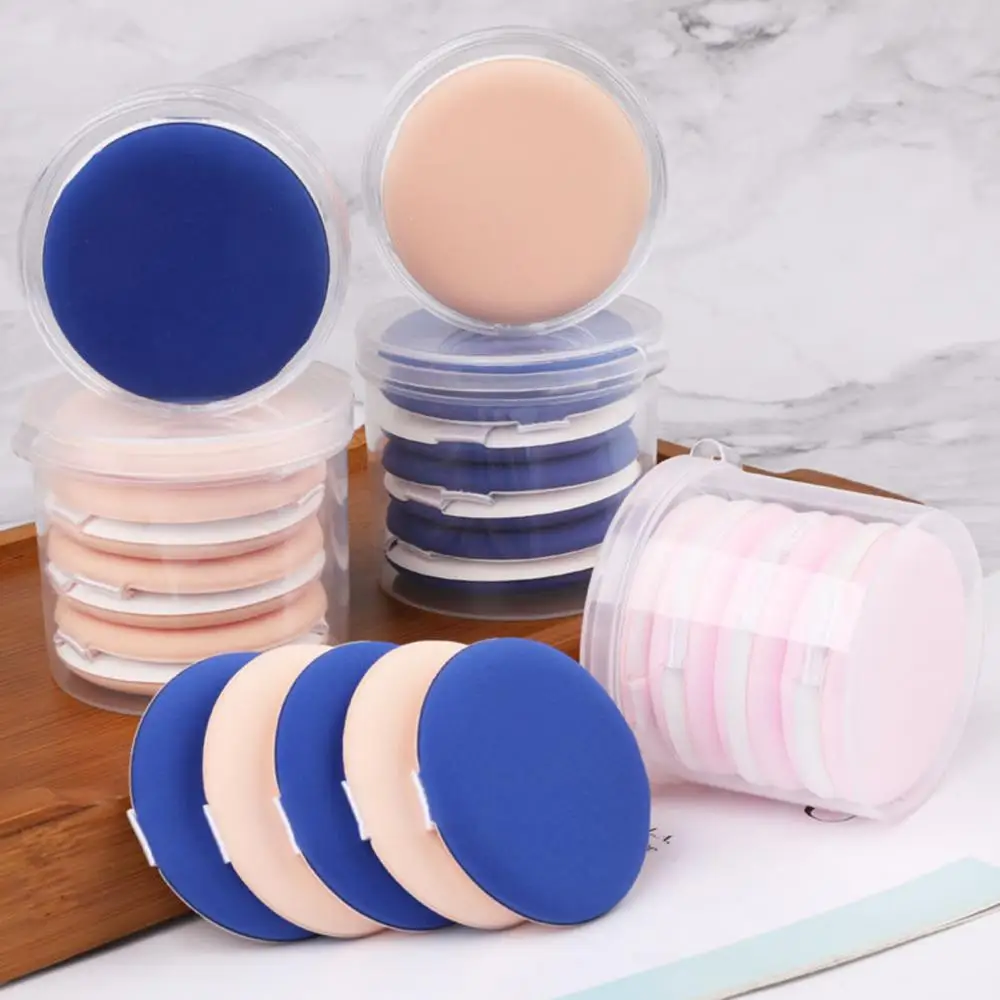 5Pcs/Set Cosmetic Puff Round Makeup Egg Sponges Wet Dry Dual Use BB Cream Powder Puff Tool Makeup Tools Accessories