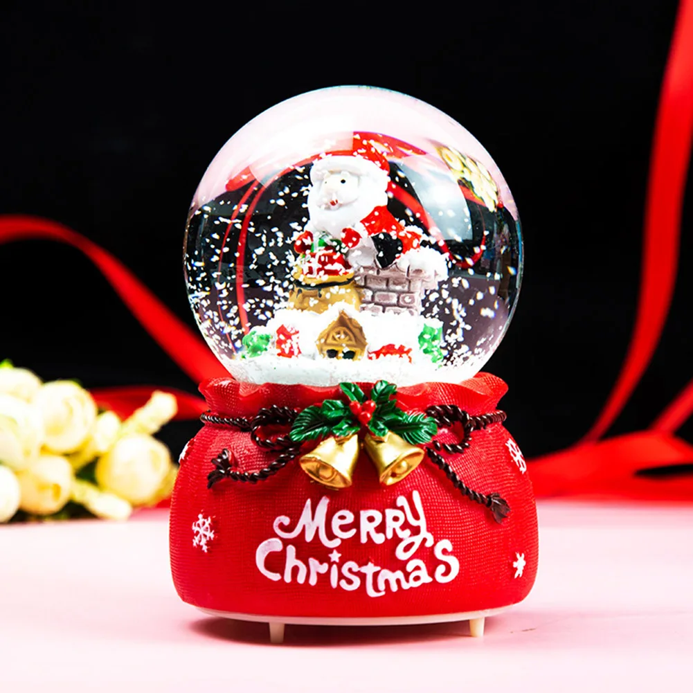 Enchanting Christmas Glowing Snow Globe Ornament – Perfect Holiday Decor Santa Claus Glowing Ball Christmas Gifts