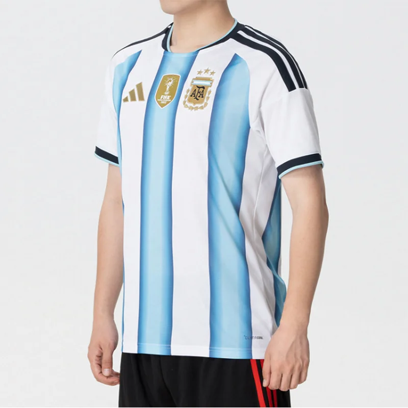 Adidas Argentina Samsung Home Team Jersey - Moisture-Wicking Short-Sleeved Football Training T-Shirt - JM8396