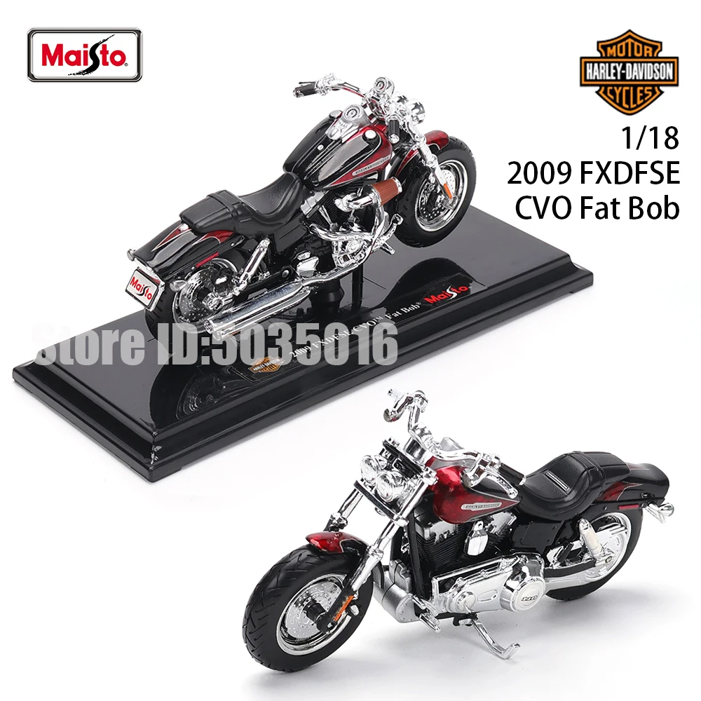 Maisto 1:18 Harley-Davidson Motorcycle 2022 Road King 2022 Fat Bob 114 Alloy Motorcycle Model Toy Car Collection