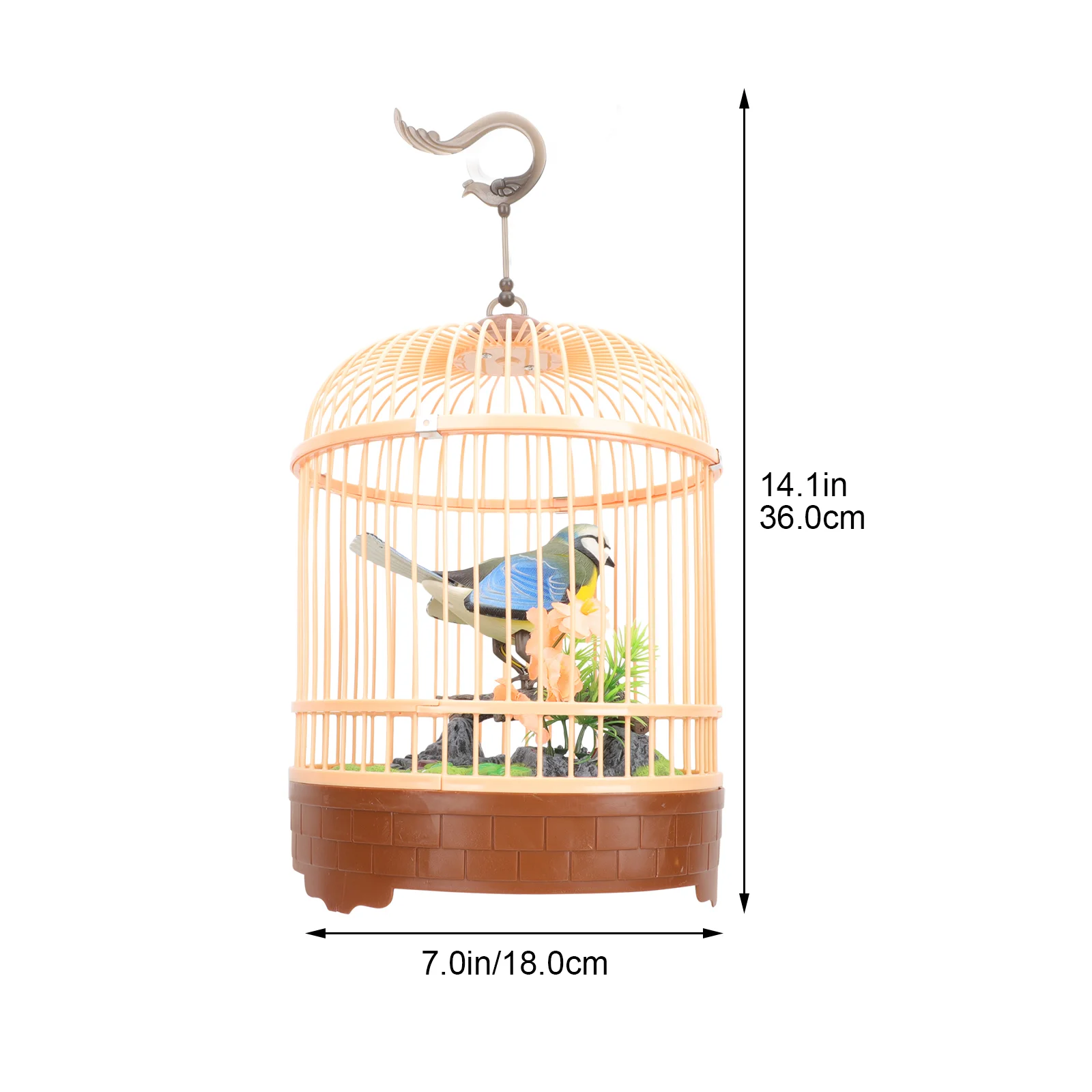 Non-deformable Toy Simulation Chirping Bird Electric Cage Decorate Funny Acoustic Interactive Singing Plastic