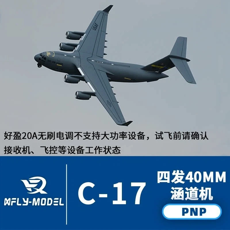 XFly C-17 Transport Plane 40mm Four Engine Electric Fixed Wing RC Aircraft Model For Adult Aviation Enthusiasts And Hobbyists