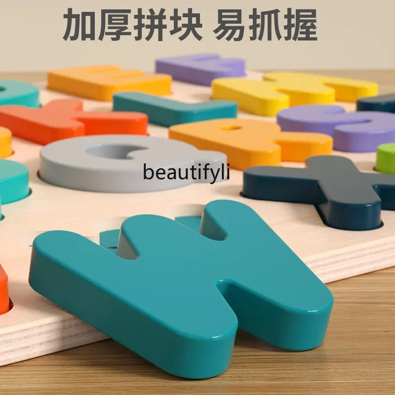Digital cognitive board 26 English letters puzzle building block pairing enlightenment teaching aids, educational toys