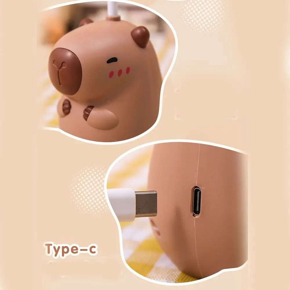 Long-Lasting Capybara Desk Lamp Adjustable Hose Eye Protection Capybara Pencil Sharpener Pencil Sharpener USB Charging