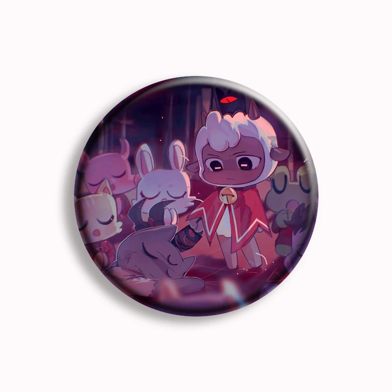 Hot Game Cult of the Lamb Anime Button Pin Black Sheep Cartoon Brooch Badge Backpack Cosplay Accessories Fans Collect 58mm