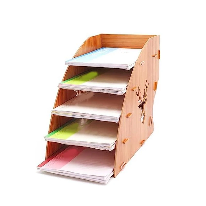 1 Piece Desktop Paper Organizer File Holder Document Letter Sorter Tray Mail Rack