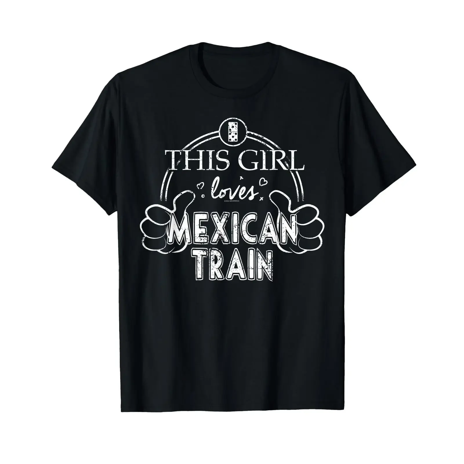 Girl Loves Mexican Train Domino SeT T Shirt  vintage Washed Breathable Versatile Stretched Casual homme Stylish graphic Soft