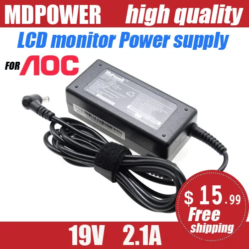 

19V 2.1A FOR AOC LCD monitor AC adapter Power supply 19V 1.3A 1.31A 1.84A 1.58A 2.0A I2579V/WS I2384FH I2379 I2251F I2379WS 2381