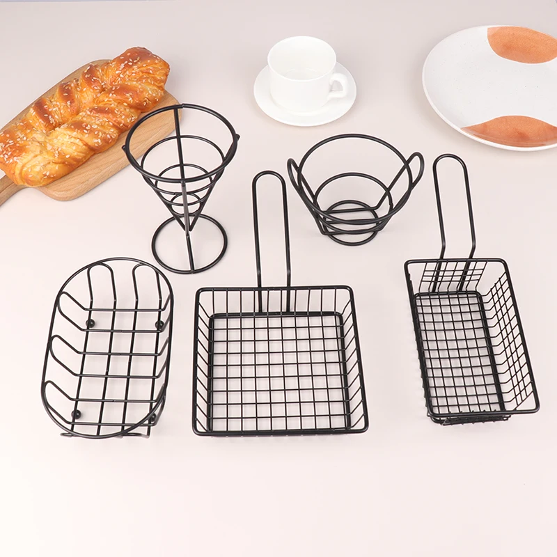 1 pz Mini friggitrici francesi cestino rete maglia patatine fritte strumento da cucina friggitrice in acciaio inox casa cestini di patatine fritte