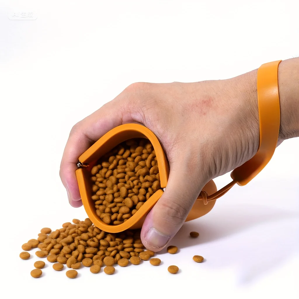 

1 силиконовый чехол для лакомств для собак, портативная сумка для закусок для домашних животных — легко чистится и водонепроницаемая для тренировок на открытом воздухе, предметы первой необходимости для прогулок с домашними животными