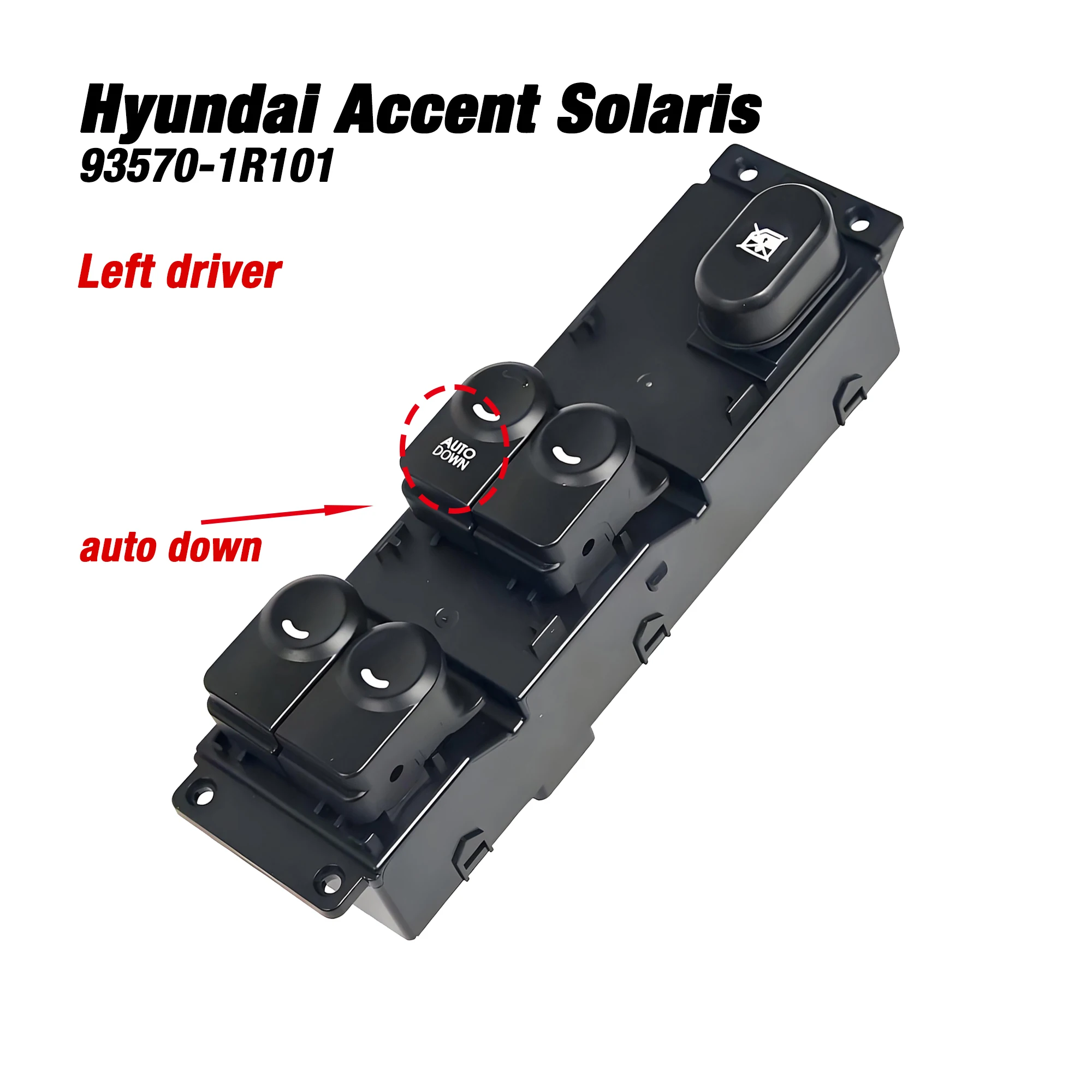 

93570-1R101 935701R101 для Hyundai Accent Solaris 2011-2017, главный переключатель управления стеклоподъемником со стороны водителя, кнопка подъема