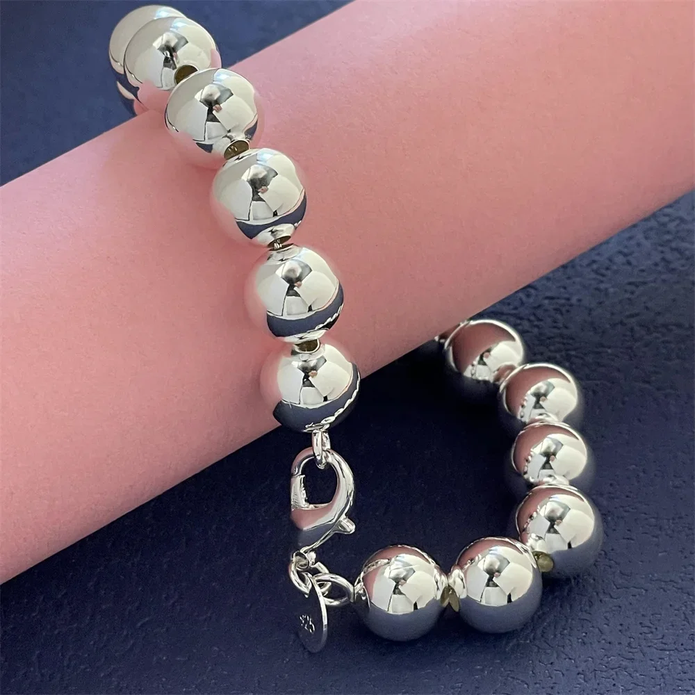 925 Sterling Silver Bracelet 10MM Buddha Beads Fashion Design Product Exquisite Jewelry High Quality Woman Wedding