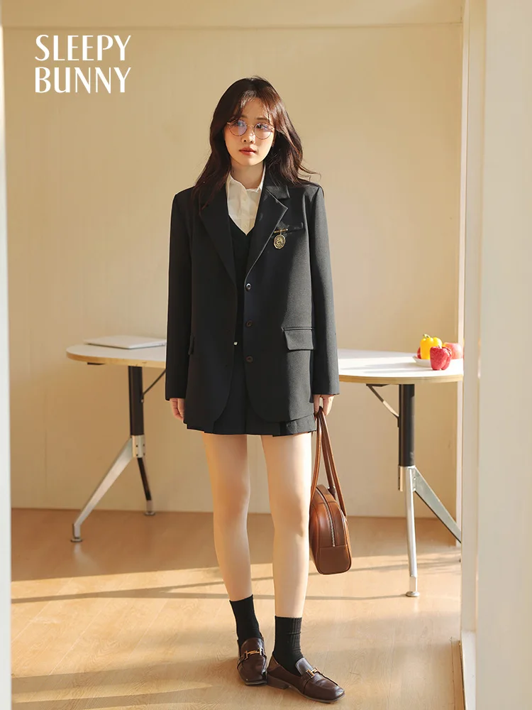 

Vintage Lapel Blazer Set Long Sleeve Jacket A Line Pleated Mini Skirt Hip Cover Slim Fit Outfit Women Spring Casual Fashion 2025