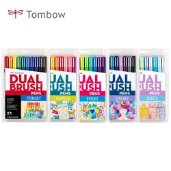 NEW TOMBOW AB-T Japan 4/10/12Set Double Head Markers Art Soft Brush Pen Water Marker Pen Painting Drawing Writing Art Supplies