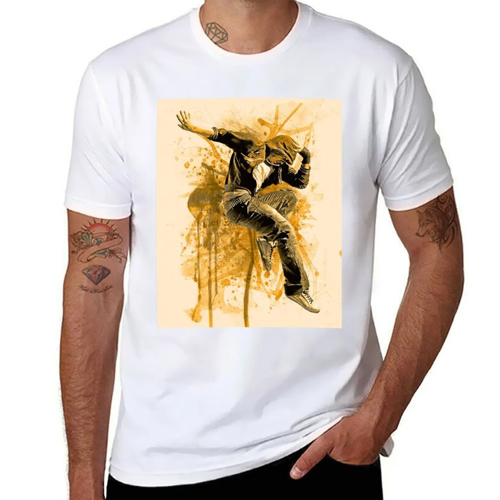 l'homme, gar?on, hommes, saut, danse, hip hop T-Shirt man t shirt graphic anime t shirts for man T-Shirt