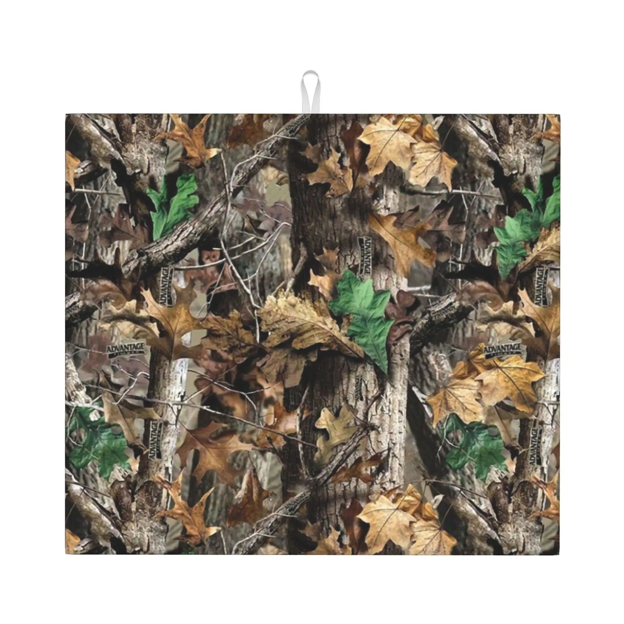 Real Tree Camouflage Camo Drying Mat For Kitchen Waterproof Non‑Slip Oil Proof Reusable  Bathroom Countertop Protector Mat