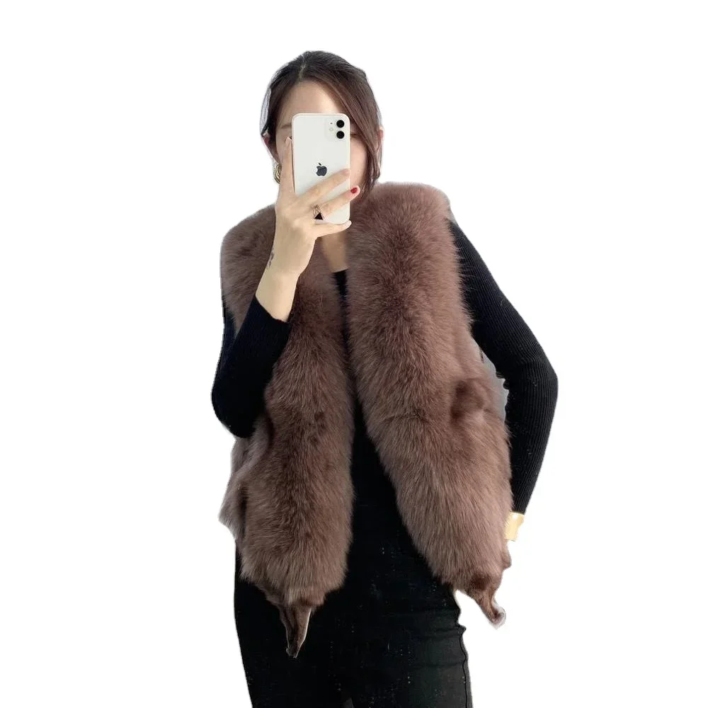 Winter Women Vest Fox Fur Coat