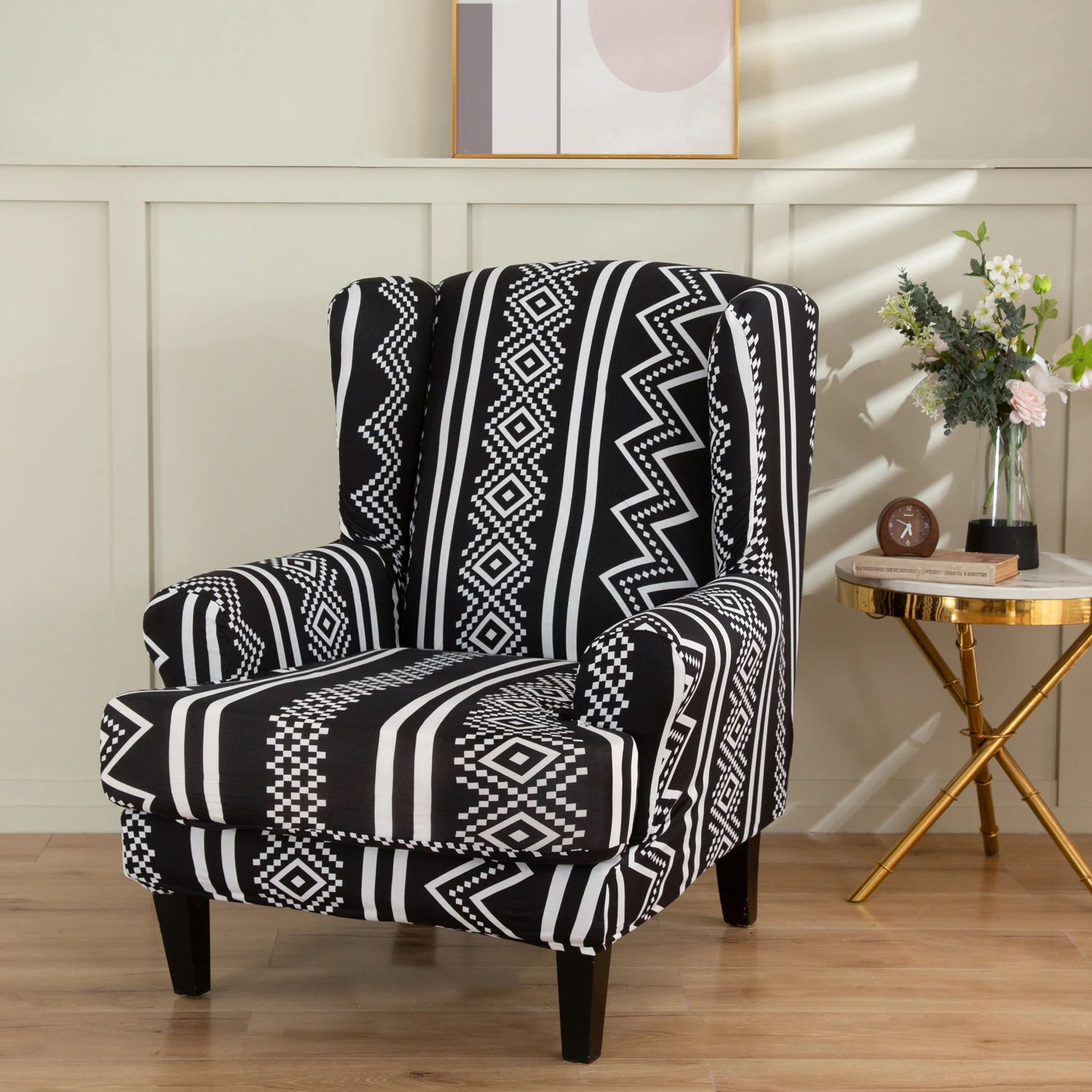 Soft and Luxurious Premium Quality King Armchair Cover - Comfortable Elastic Wing Chair Cover for Sofa Back - Stylish and Elegan