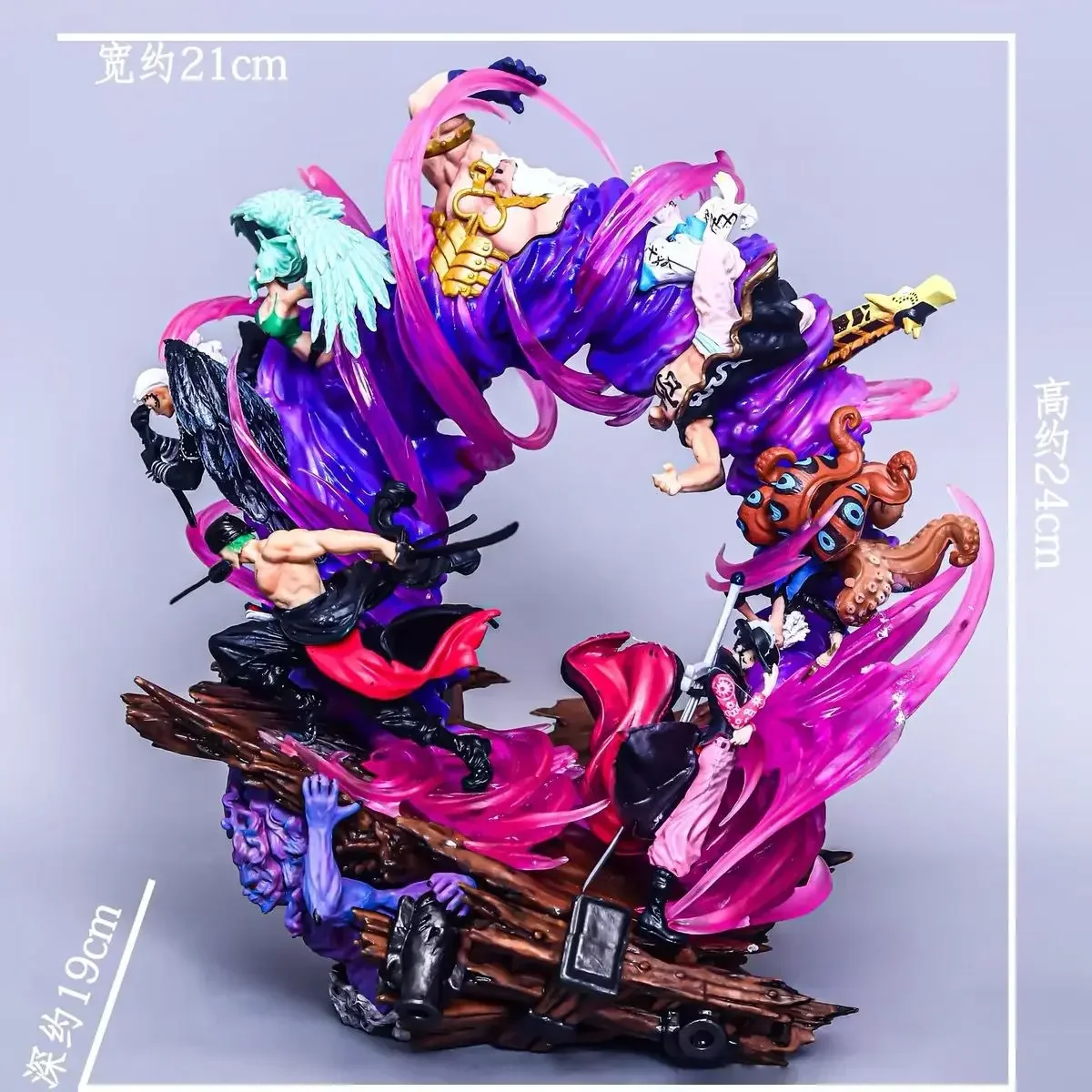 24cm ONE PIECE Roronoa Zoro figurka Model z pcv tron figurka ozdoby kolekcja wyświetlacz na biurko zabawki prezentowe