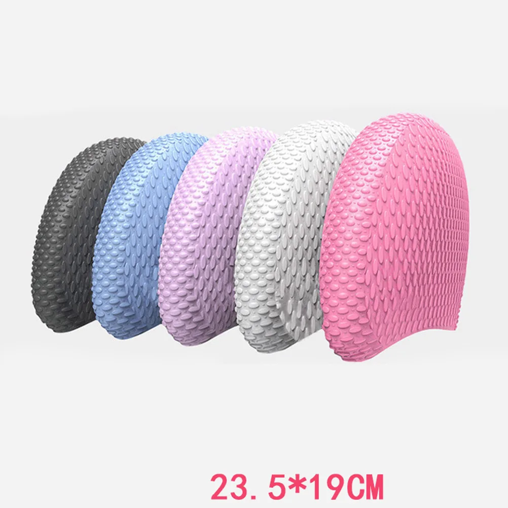 

Silicone Swimming Cap Hat for Men Ear Accessory Large Women Elasticity Waterproof Caps Youth Child